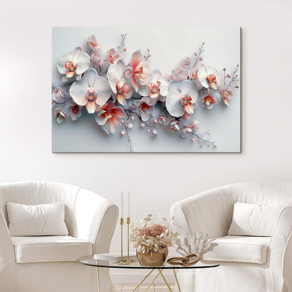 Quadri Fiori bianchi e rosa