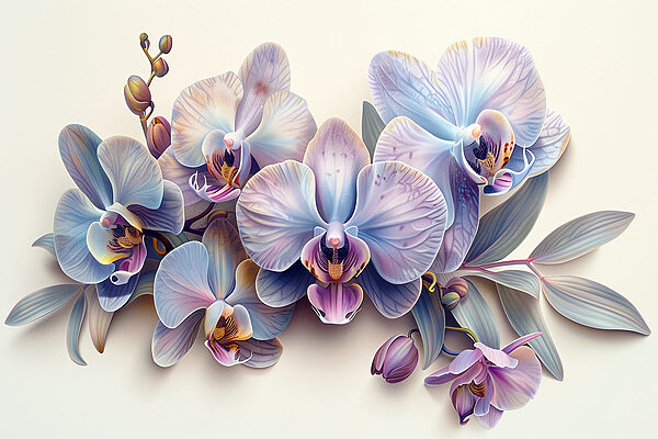 A group of purple and blue flowers A group of purple and blue flowers
