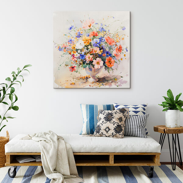 Quadri Un acquerello raffigurante un vaso di fiori