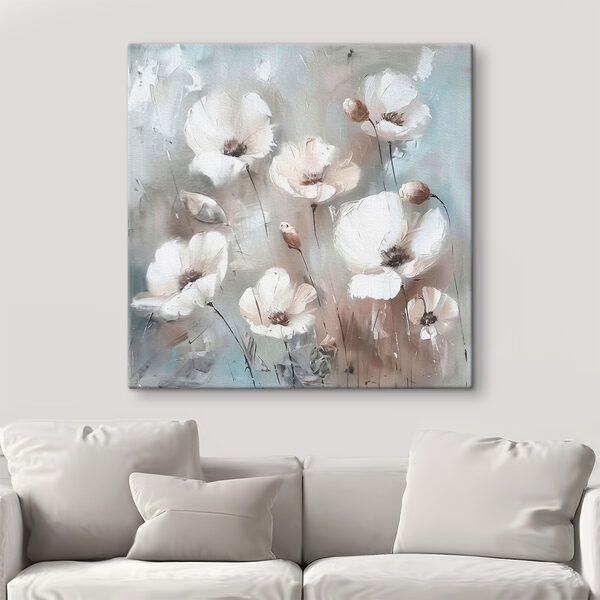 Quadri Un dipinto di fiori bianchi