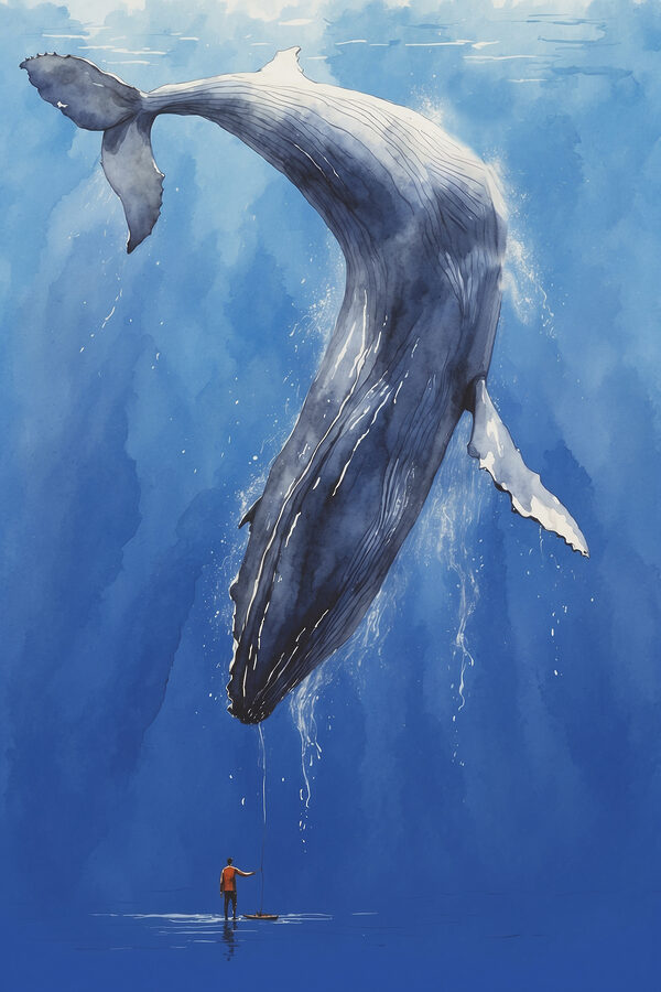 A whale swimming in the water A whale swimming in the water