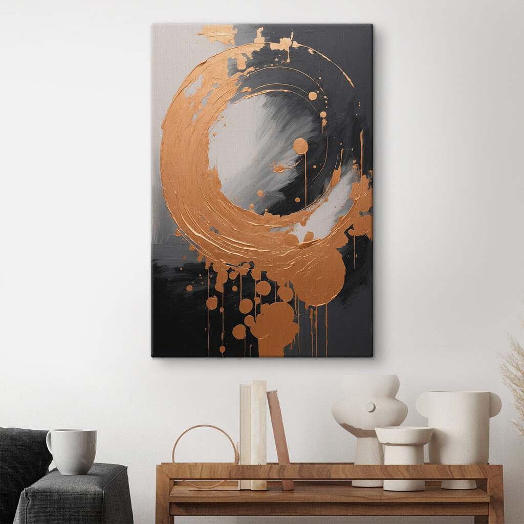 Abstract swirl with bronze accents