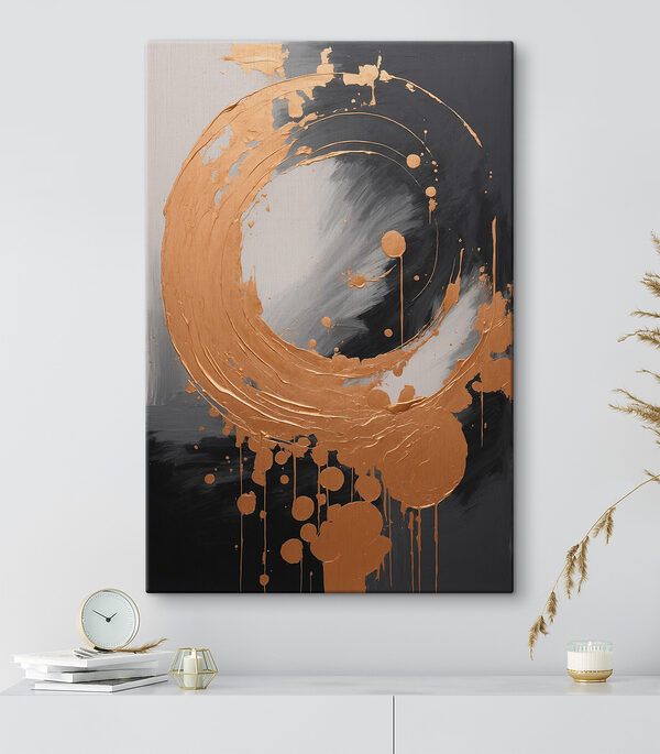 Abstract swirl with bronze accents