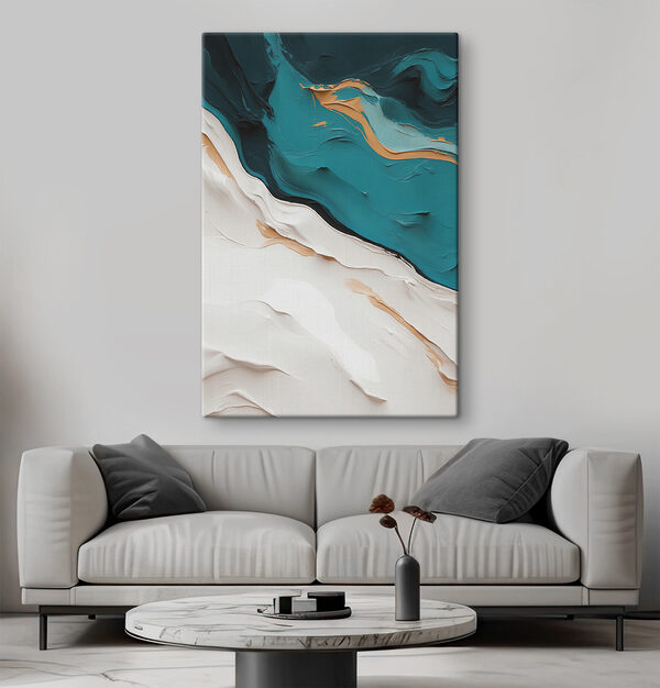 A close up of a painting