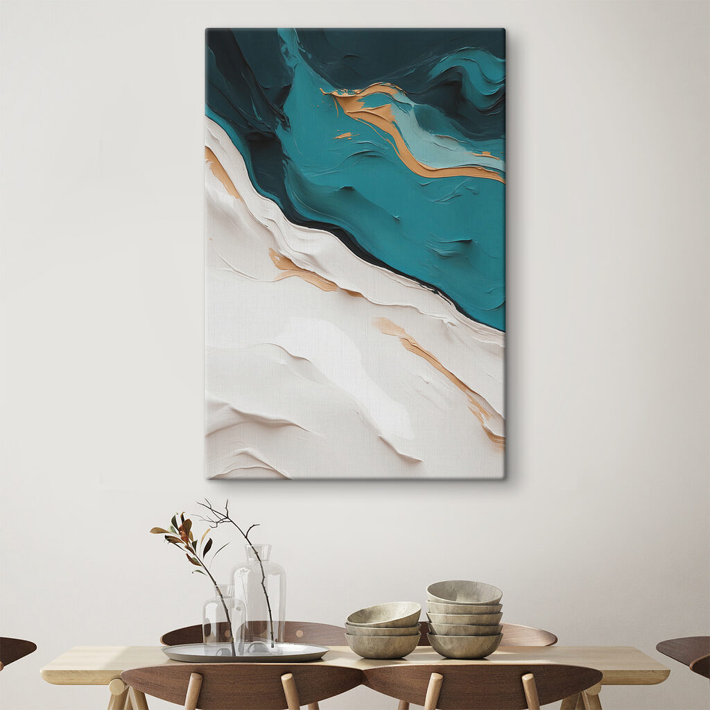 A close up of a painting