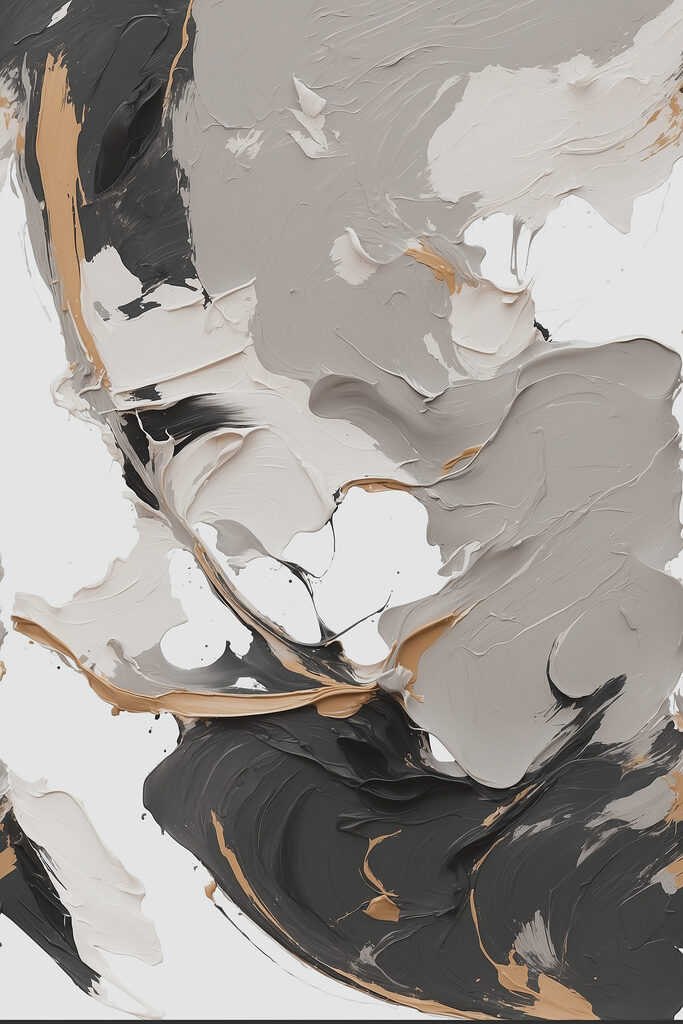 A close up of a painting