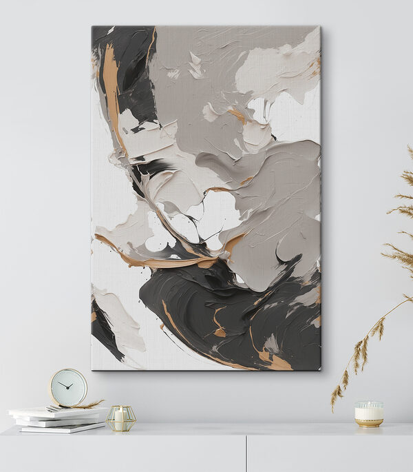 A close up of a painting