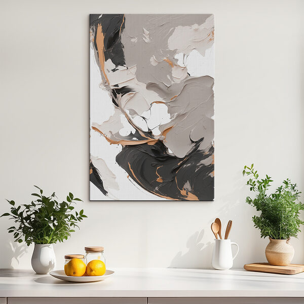 A close up of a painting
