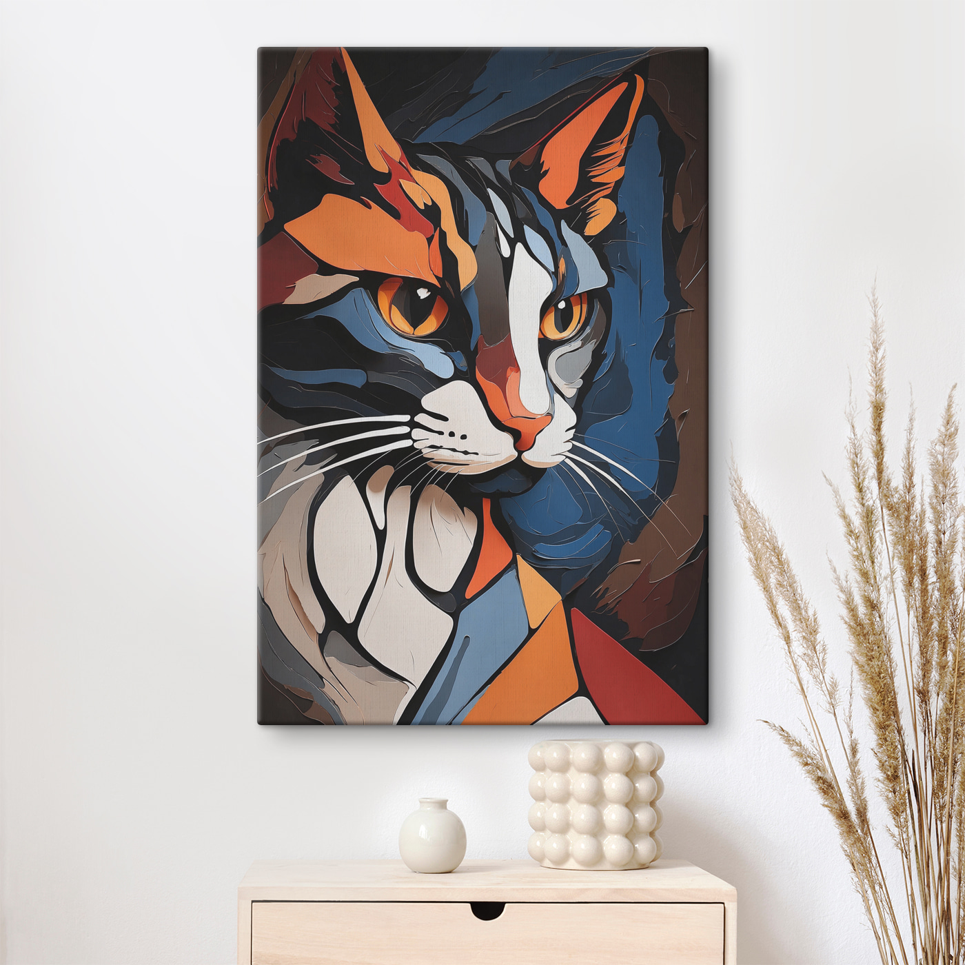 A cat with orange eyes