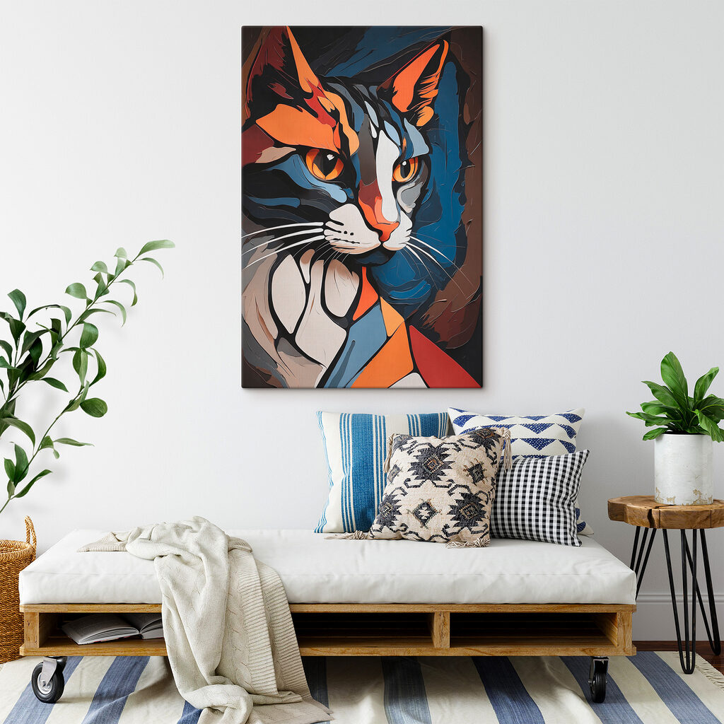 A cat with orange eyes