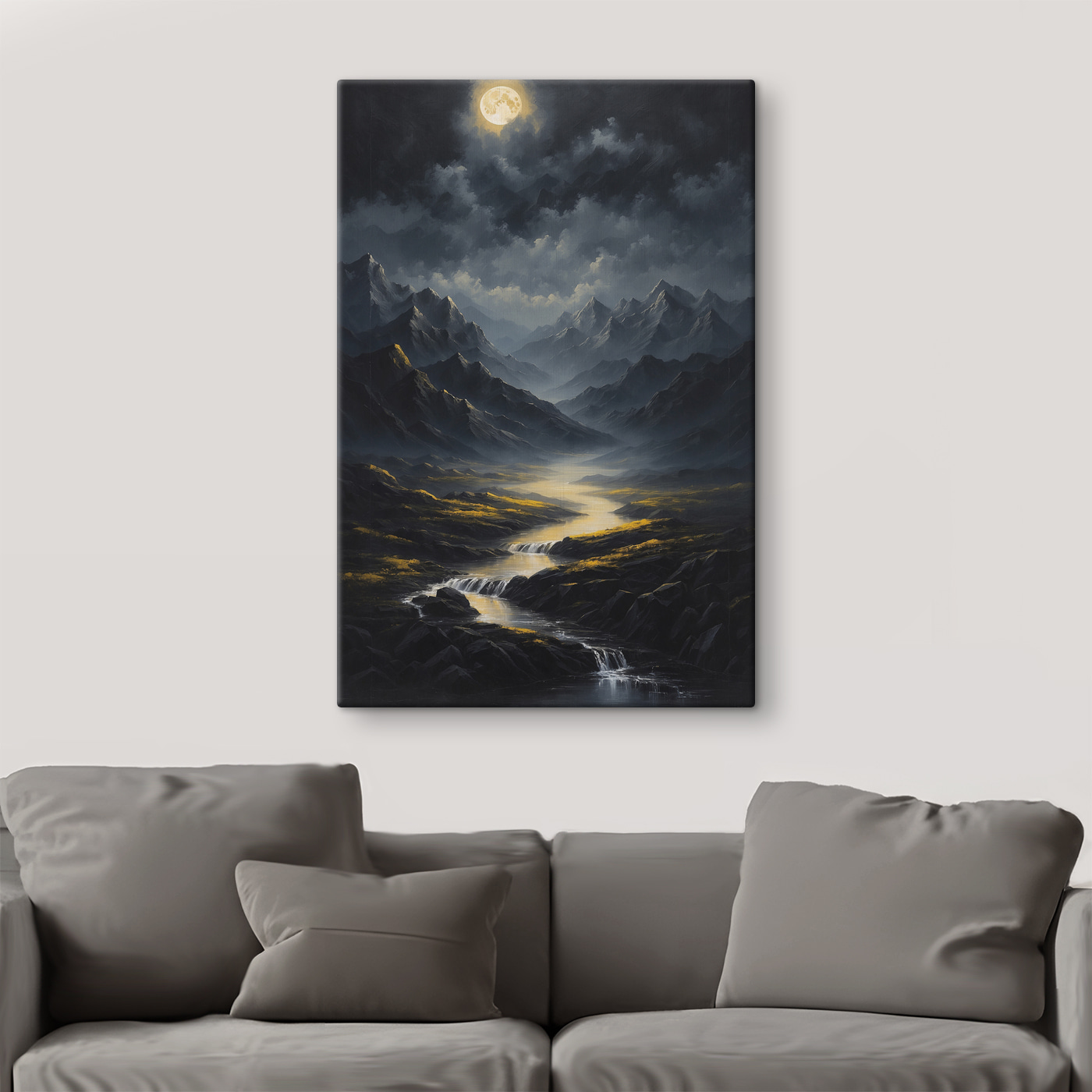 A river running through a valley of mountains