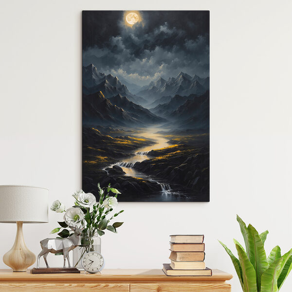 A river running through a valley of mountains