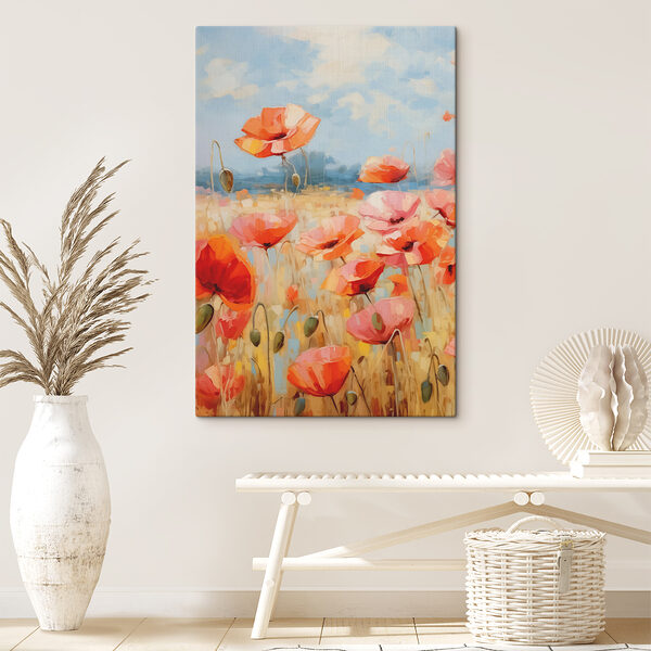 Quadri Un dipinto di fiori rossi