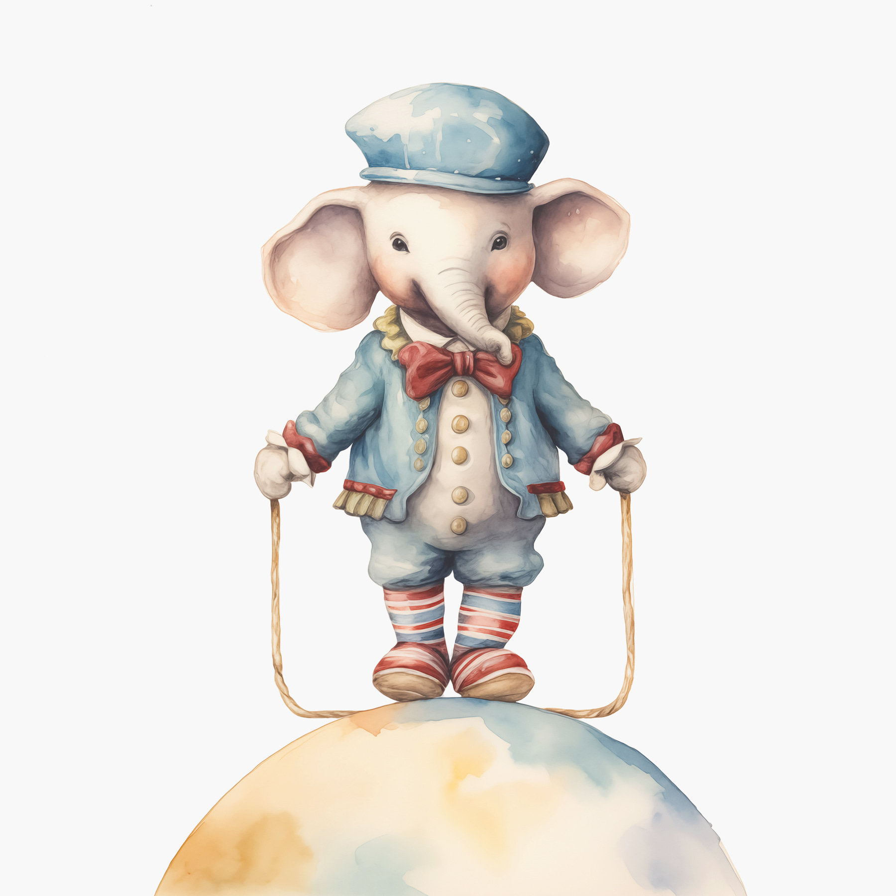 An elephant standing on a rope An elephant standing on a rope