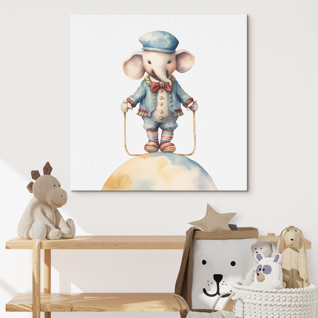 An elephant standing on a rope An elephant standing on a rope