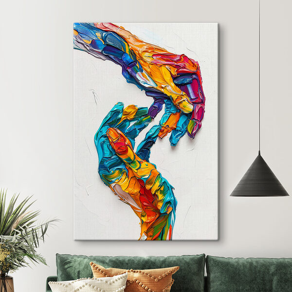 Quadri Una mano dipinta con diversi colori