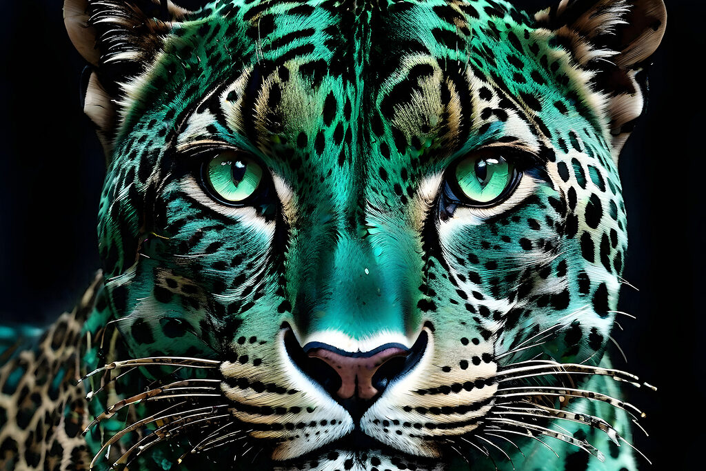 A close up of a leopard