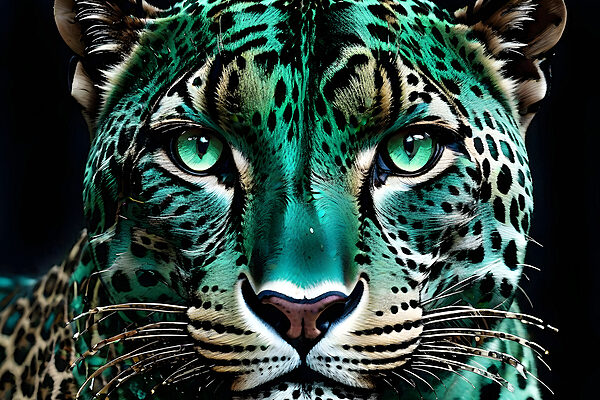 A close up of a leopard