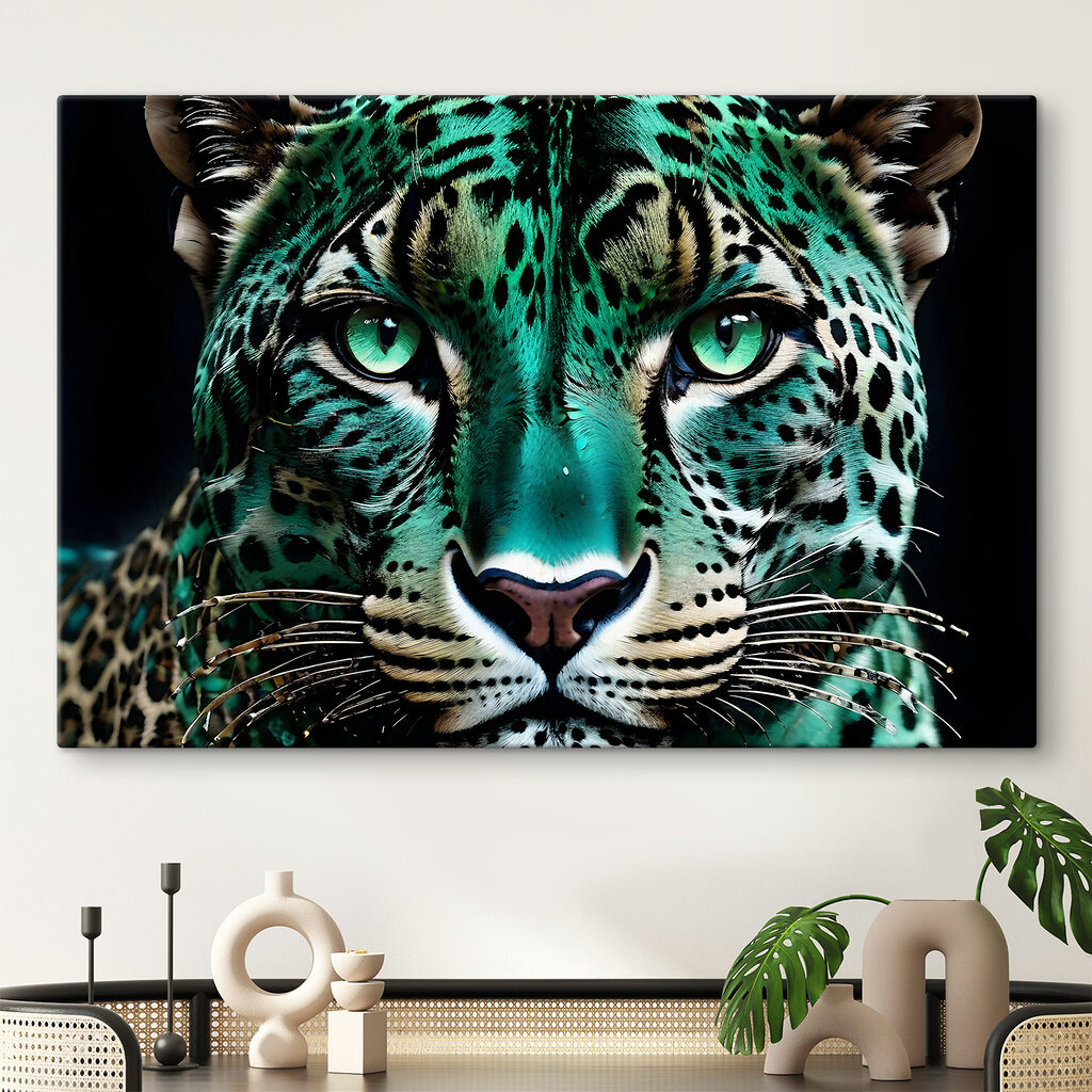 A close up of a leopard