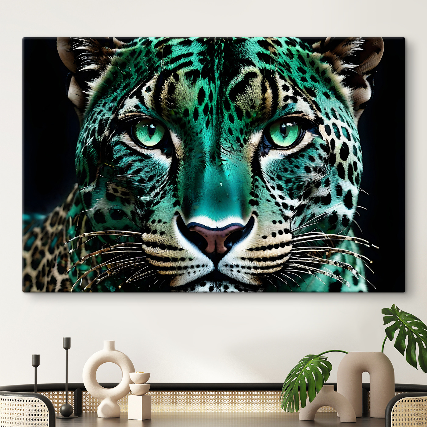 A close up of a leopard