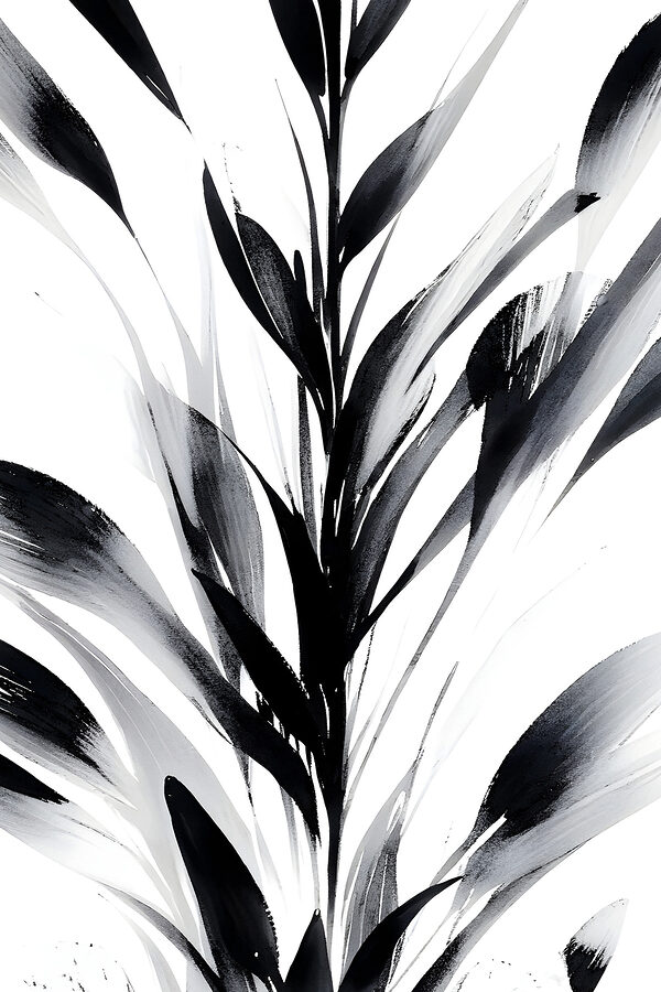 A black and white image of a plant A black and white image of a plant