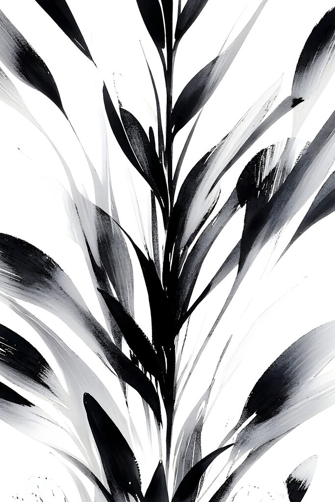 A black and white image of a plant A black and white image of a plant
