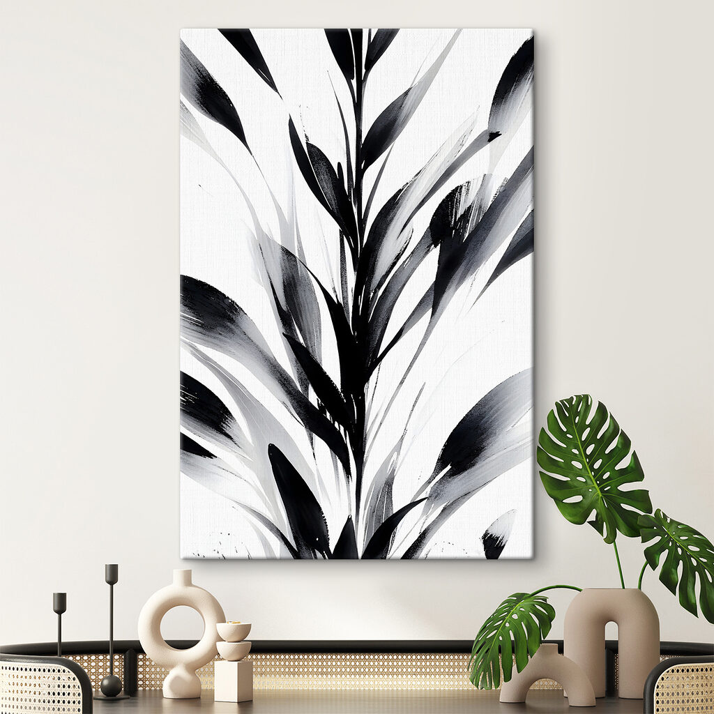 A black and white image of a plant A black and white image of a plant