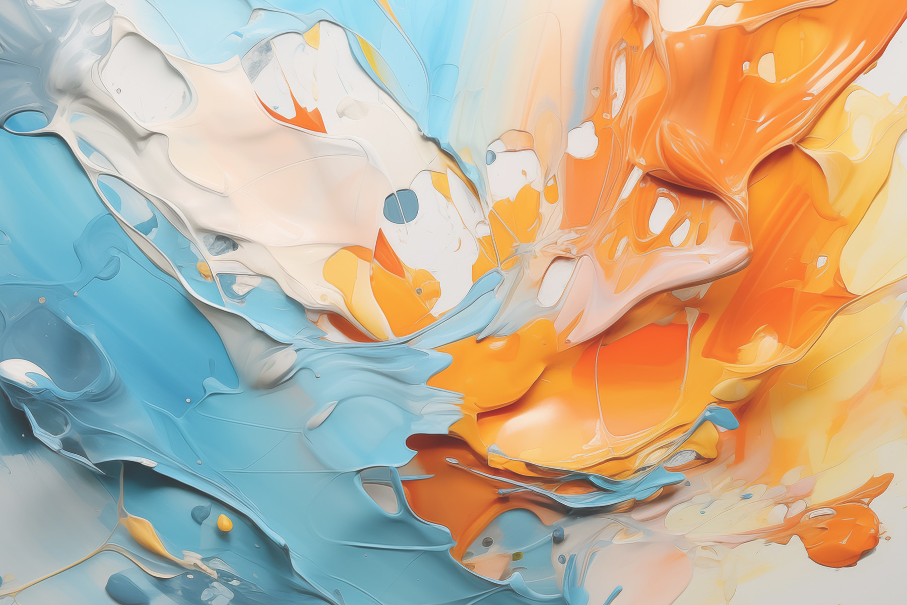 A close up of a painting