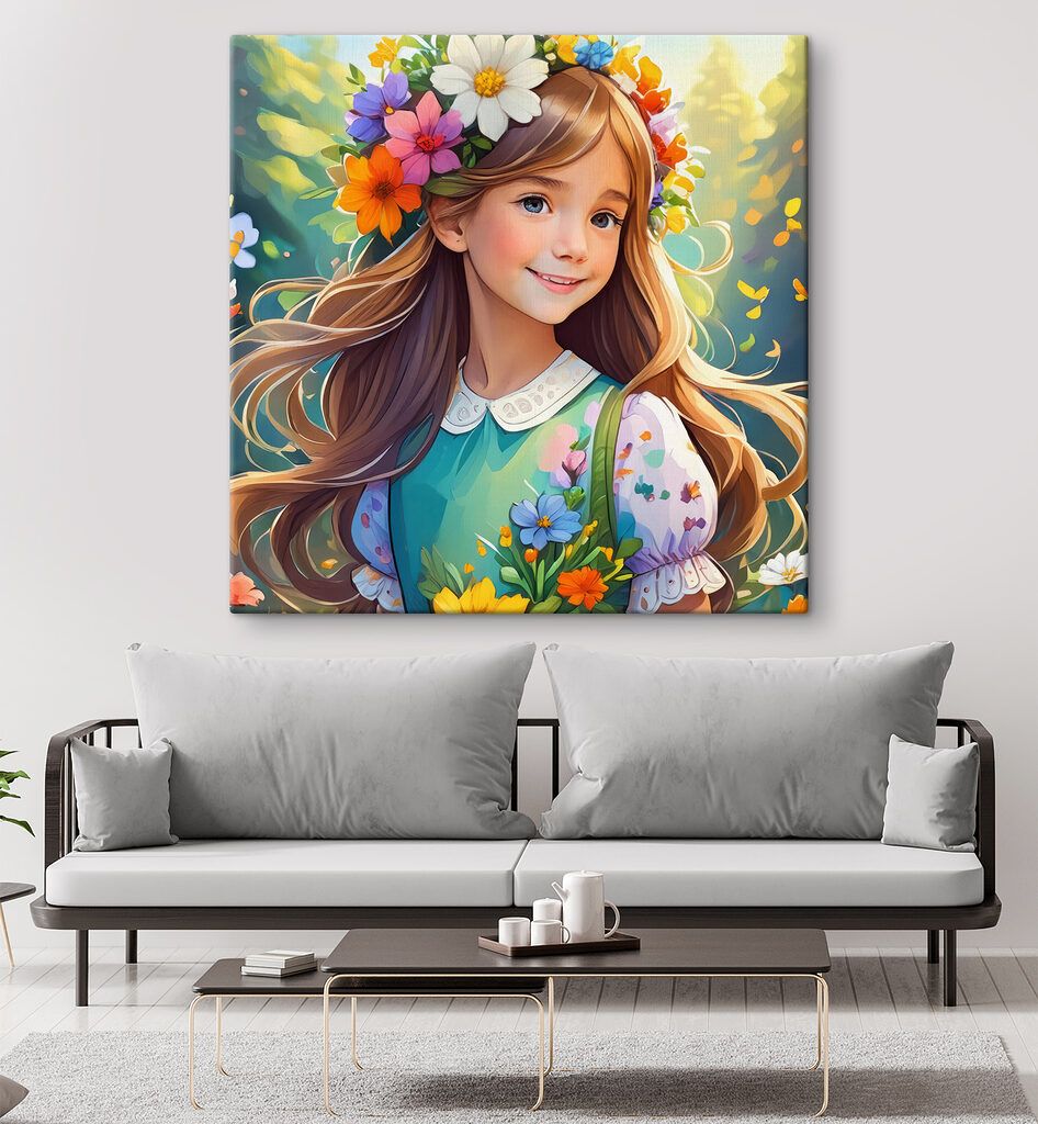 A girl with flowers in her hair