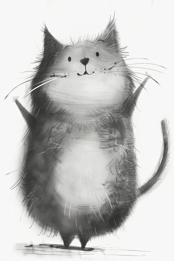 A cat with its paws up