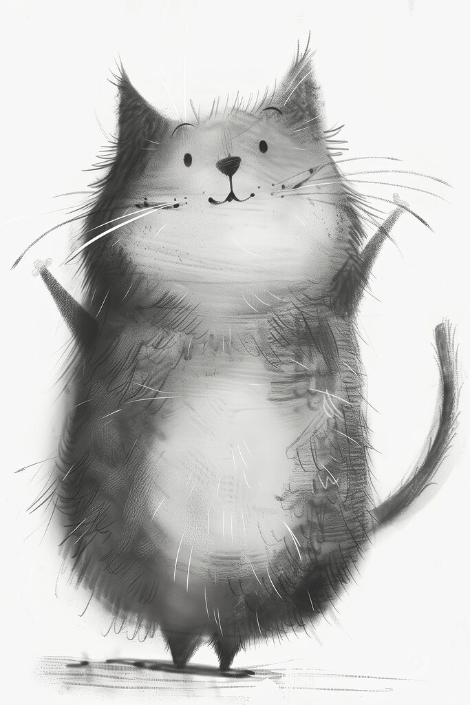 A cat with its paws up