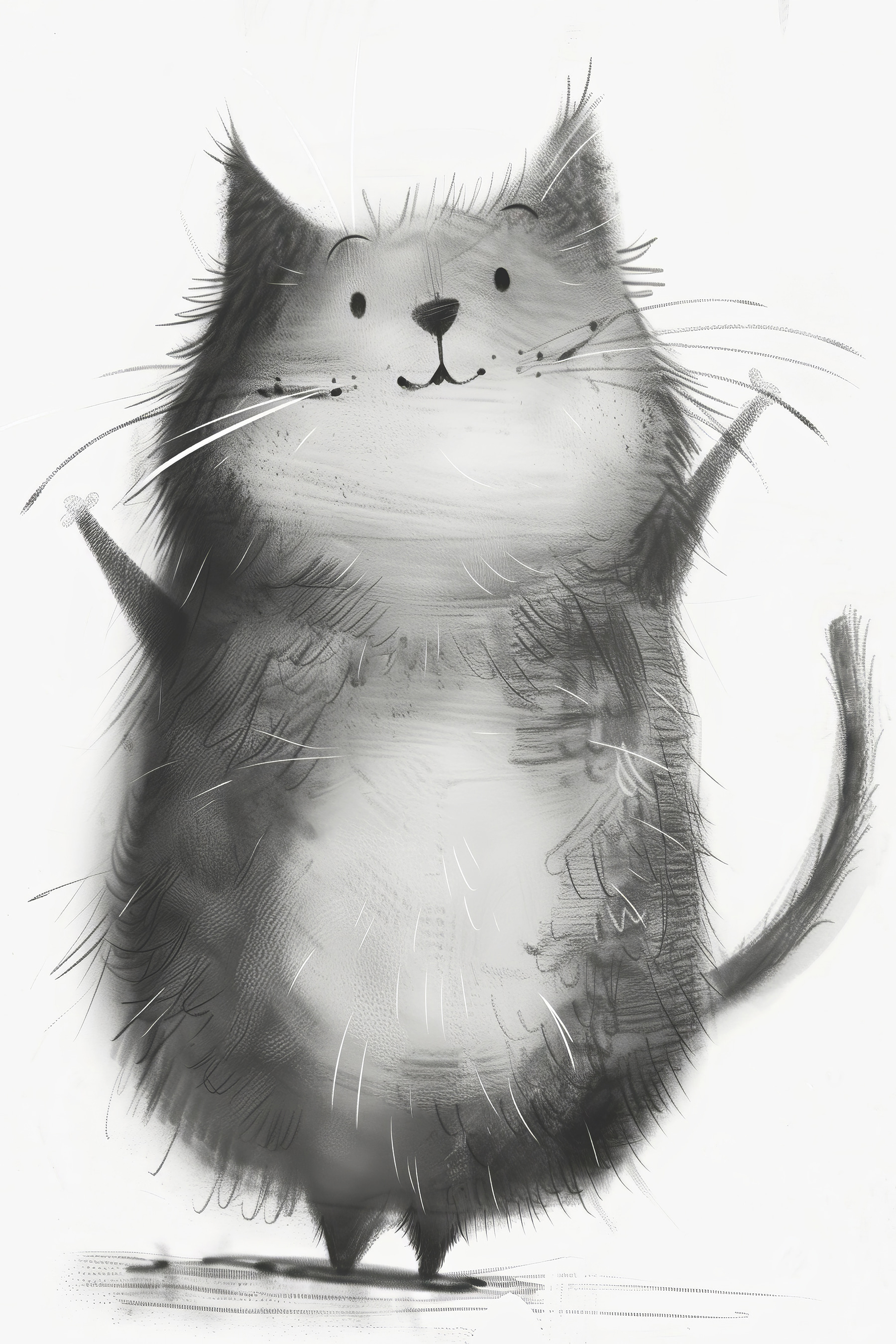 A cat with its paws up
