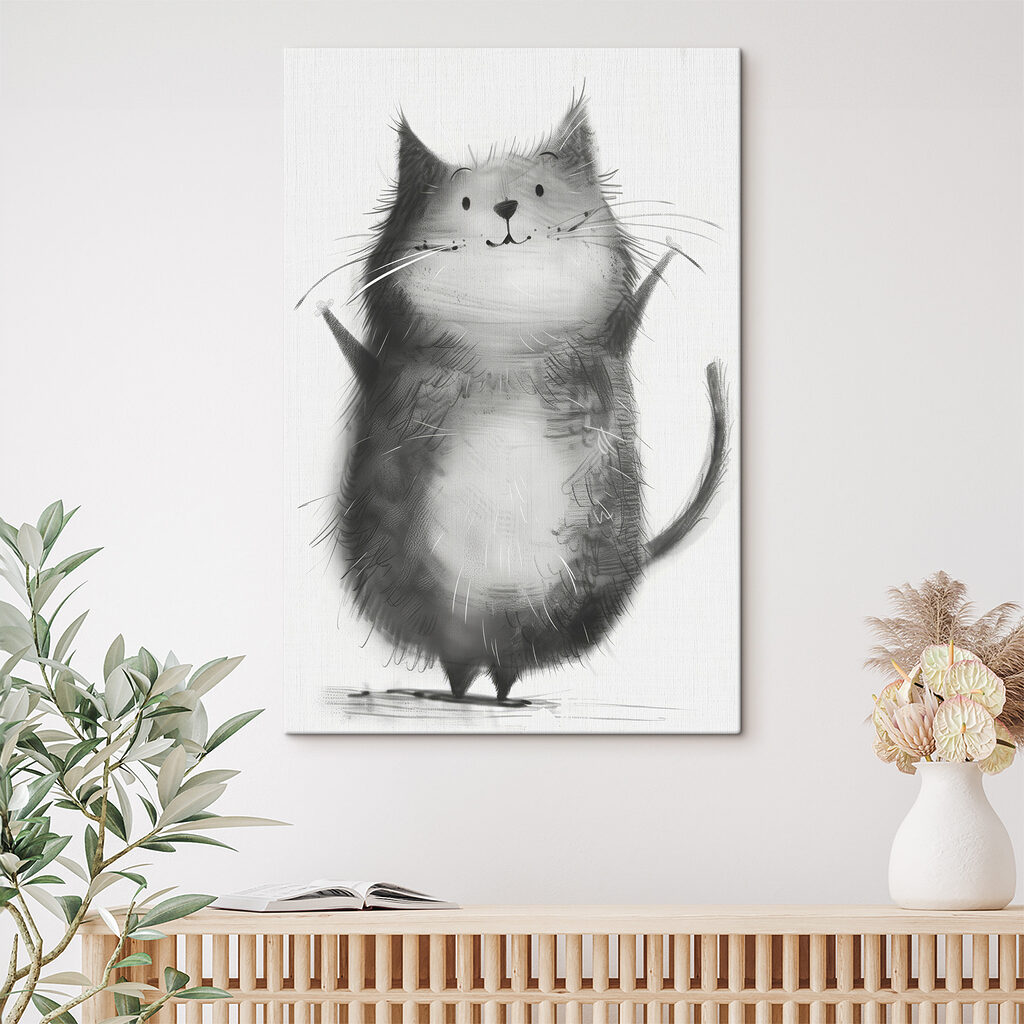 A cat with its paws up