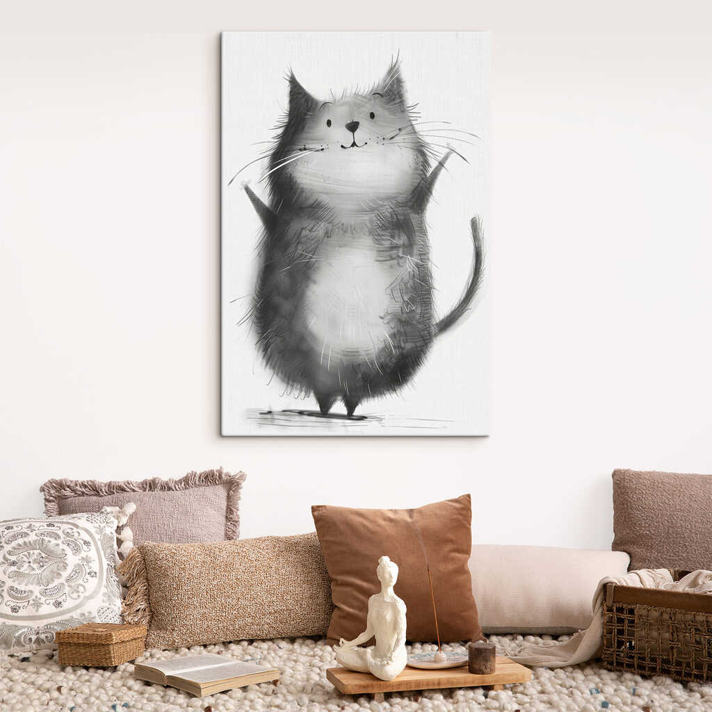 A cat with its paws up