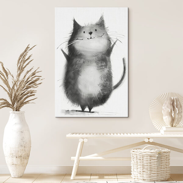 A cat with its paws up