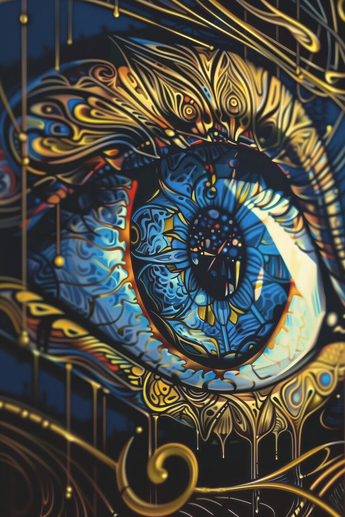 A close up of an eye