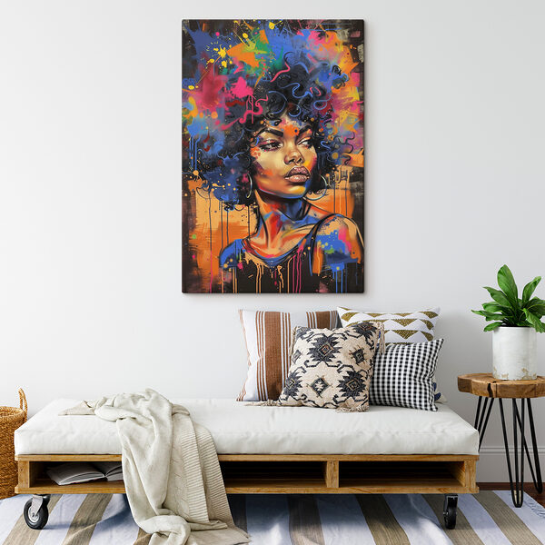 A woman with colorful hair