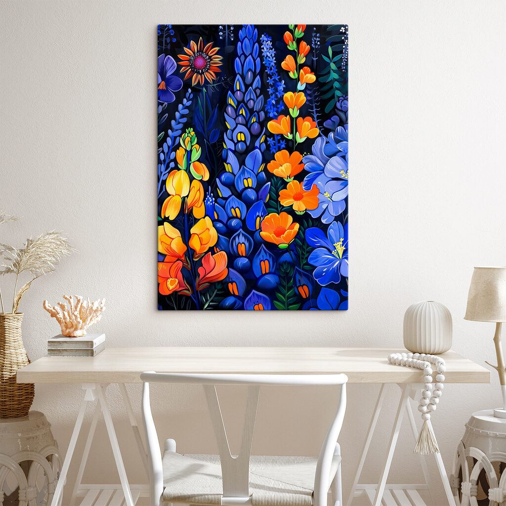 A colorful flowers on a black background