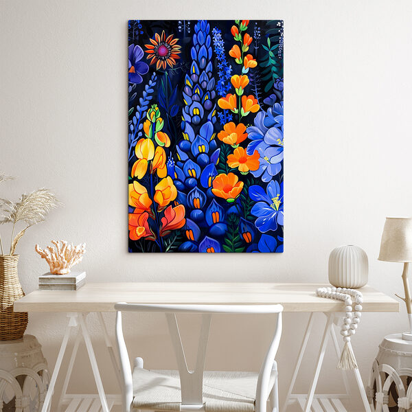 Quadri Fiori colorati su sfondo nero