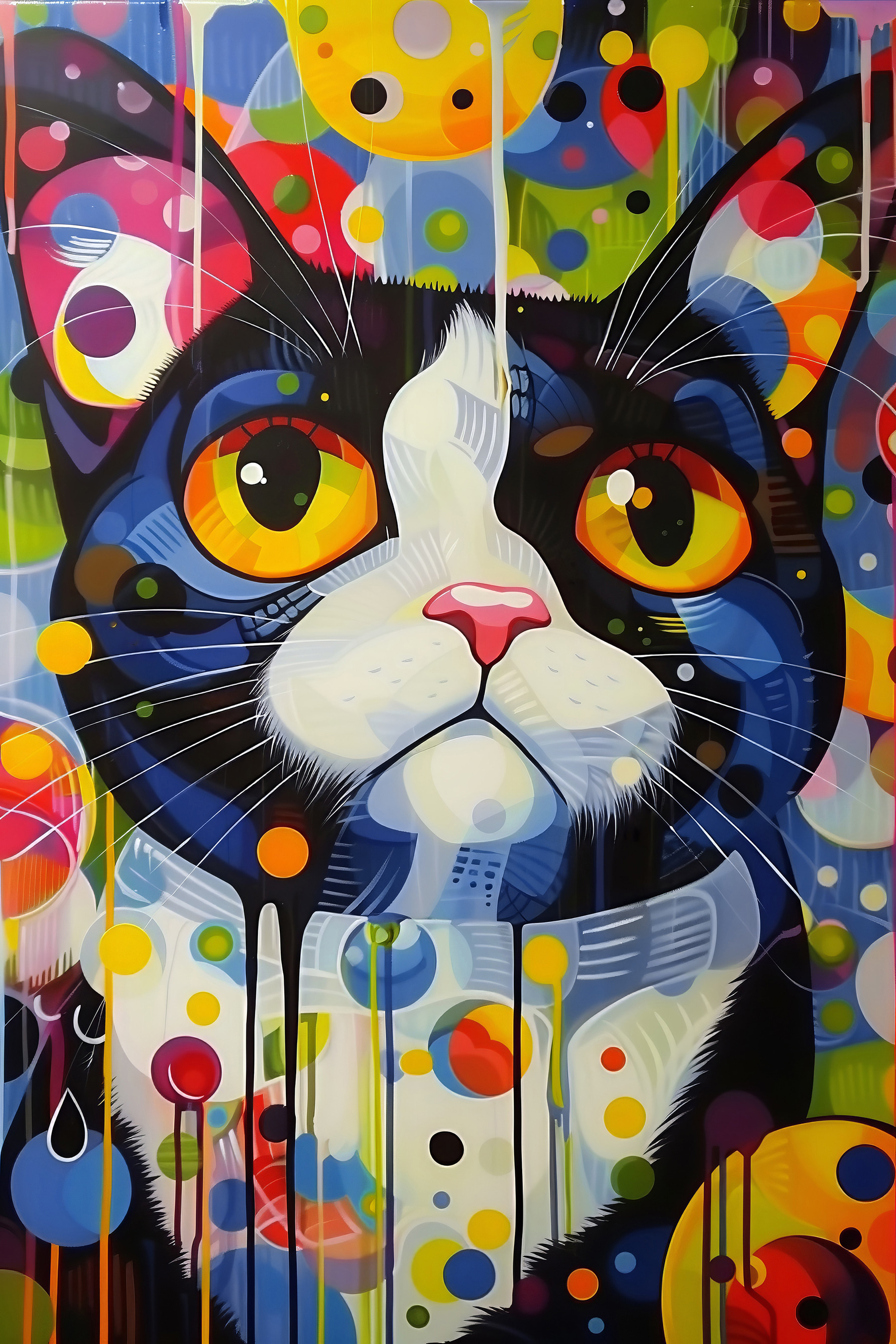 A painting of a cat