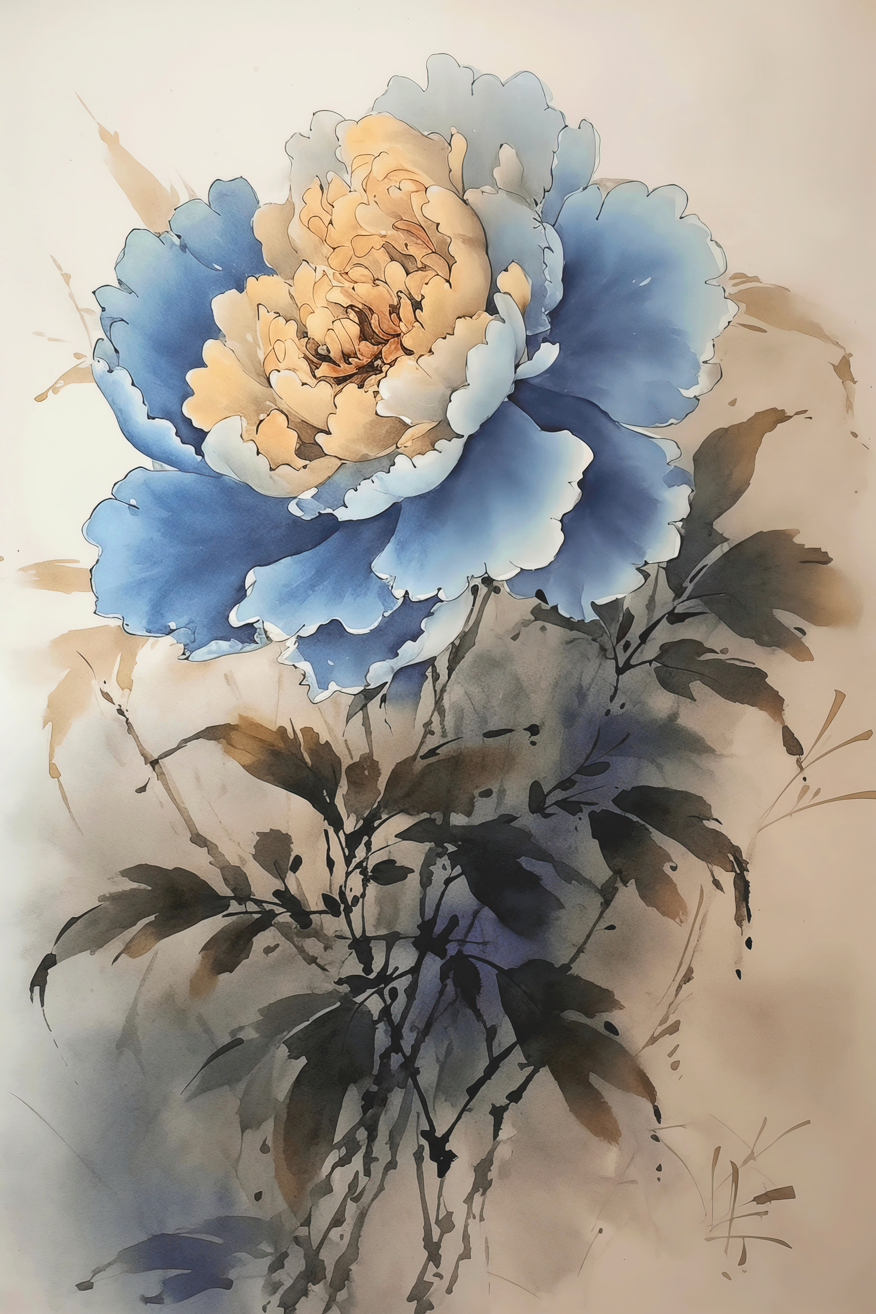 A painting of a flower A painting of a flower