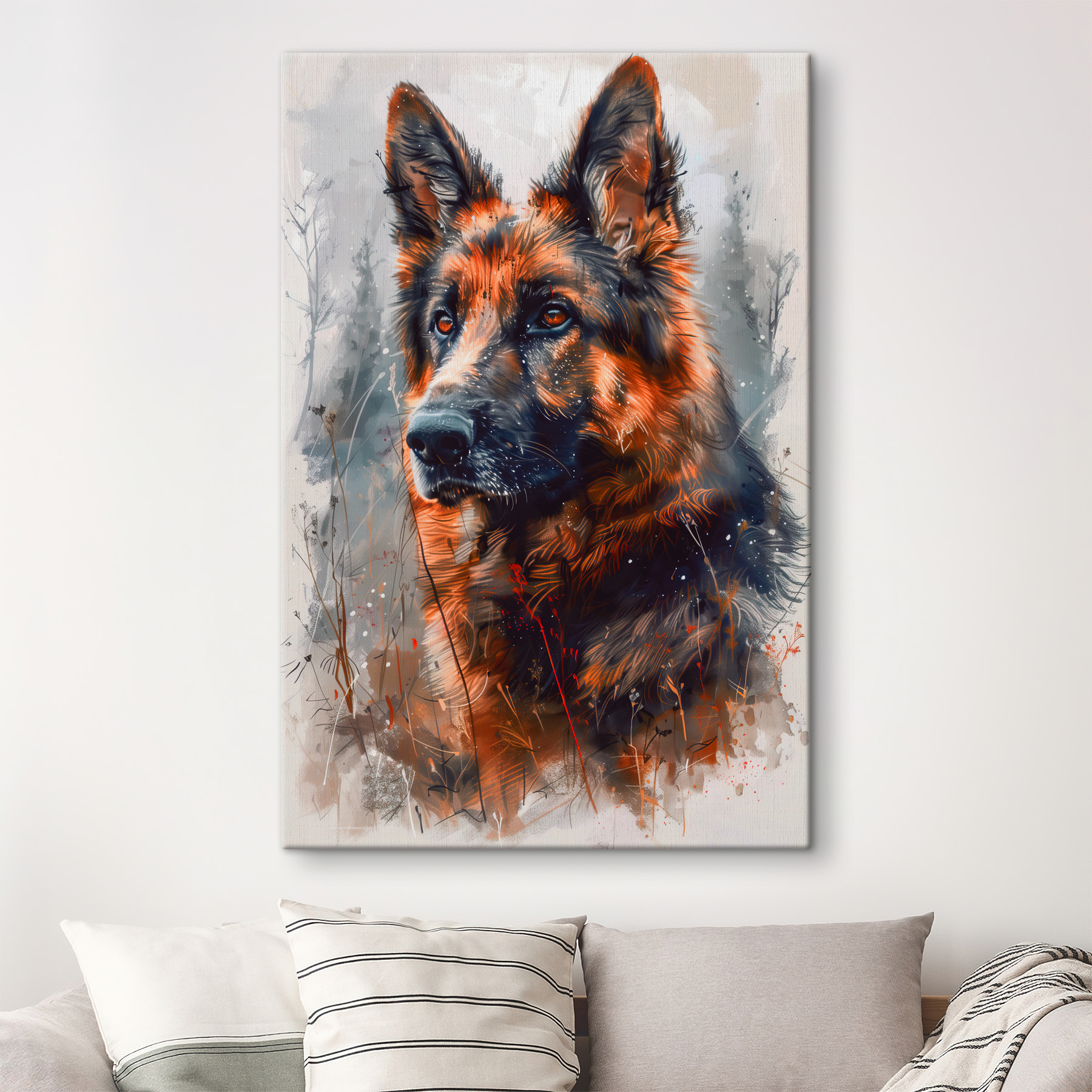 A painting of a dog