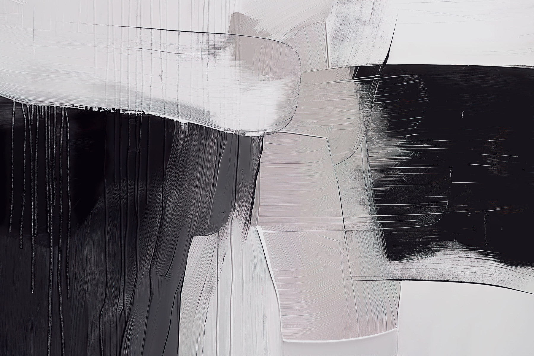 A black and white painting