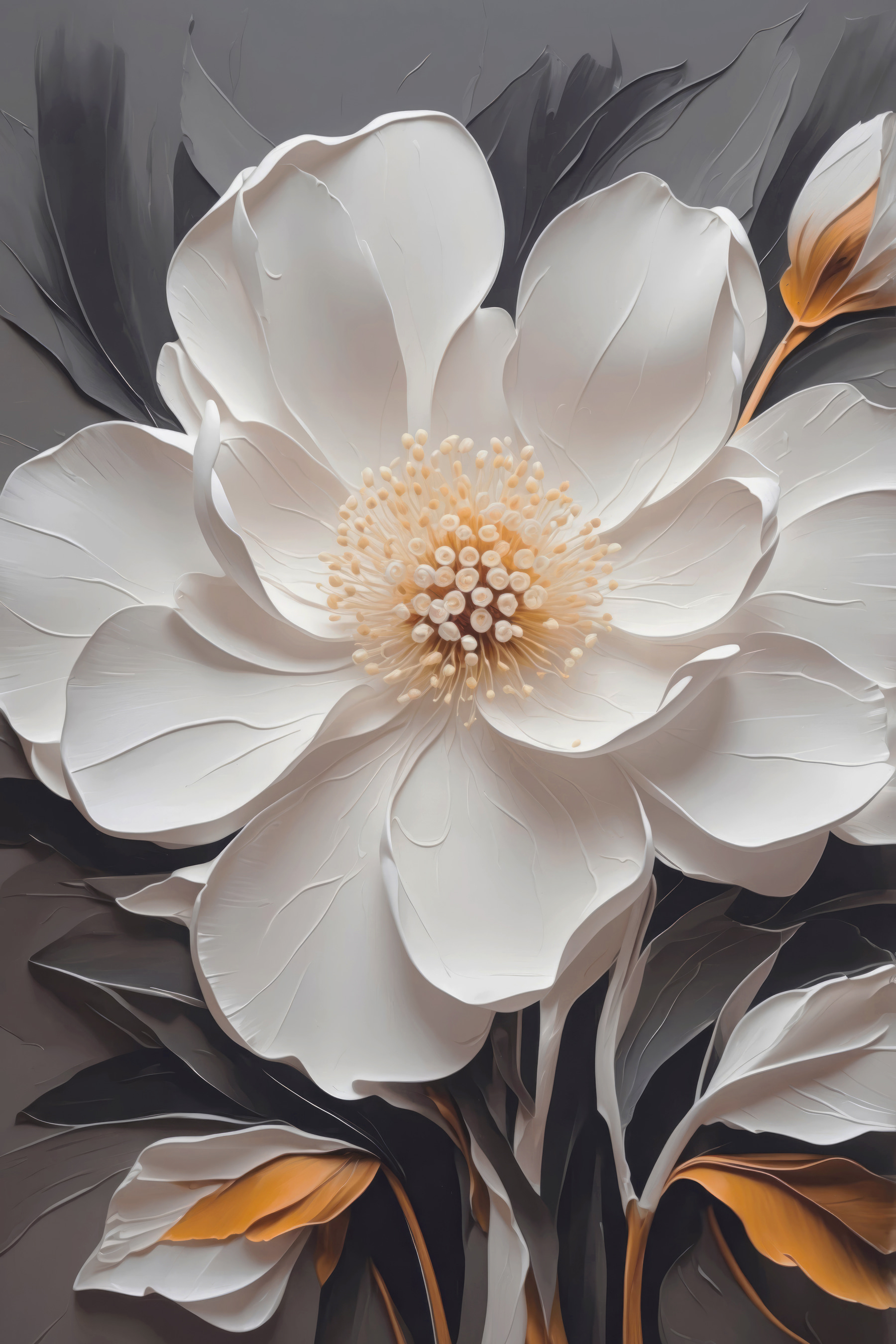 A white flower with yellow center