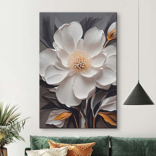 A white flower with yellow center