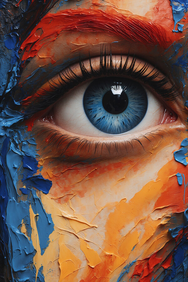 A close up of an eye