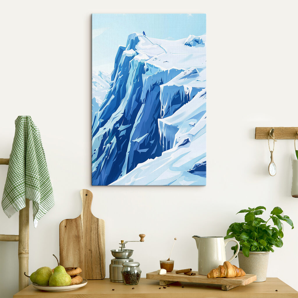 A snow covered mountain with icicles