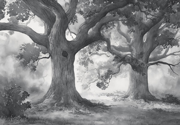 Un gruppo di alberi con molti rami Un gruppo di alberi con molti rami