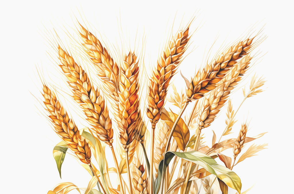 Un mazzo di grano con foglie Un mazzo di grano con foglie