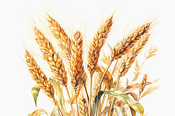 Un mazzo di grano con foglie Un mazzo di grano con foglie